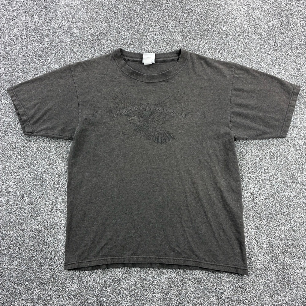 Vintage Y2K Harley Davidson Shirt Men Large Gray Biker Motorcycle Hot Rod